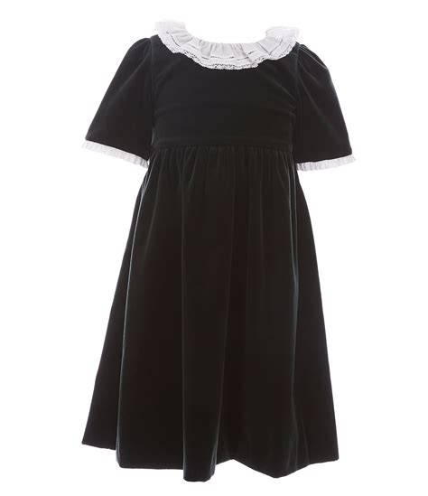 Edgehill Collection Little Girls 2T-6X Flutter-Sleeve Textured A-Line Dress quantity. . Edgehill collection